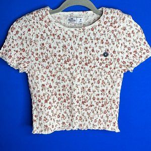 2 NWT Hollister Crop Tops - Blue Flowers and Pink Flowers - Size Medium